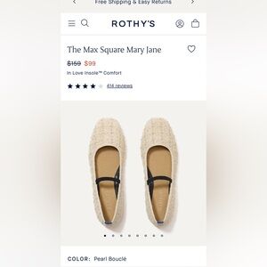 New The Max Square Mary Jane in Pearl Bouclé size 8/ Smoke Free home